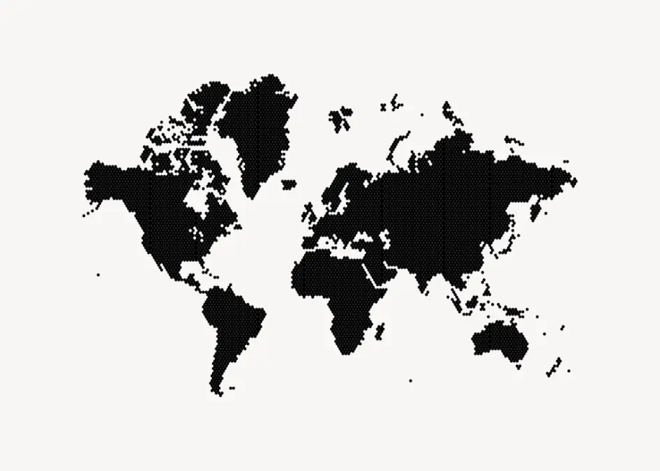 World map, geographical illustration